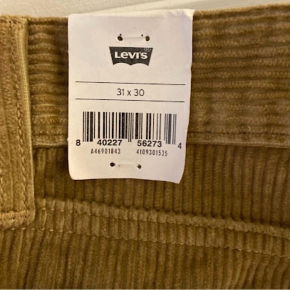 NWT Levi’s Low Pro Straight Leg Y2K Style Corduroy Tan Pants Size 31x30 - Picture 8 of 9